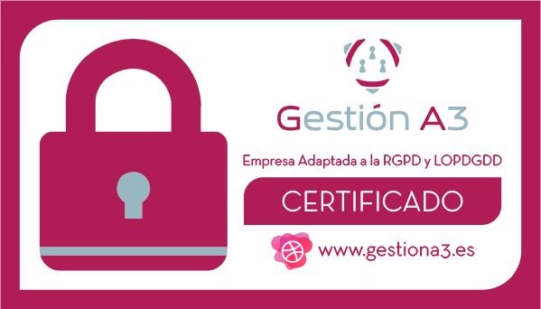 Certificado adaptación RGPD y LOPDGDD